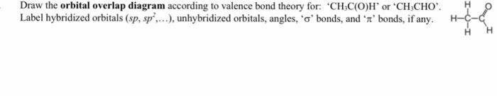 Solved Draw the orbital overlap diagram according to valence | Chegg.com