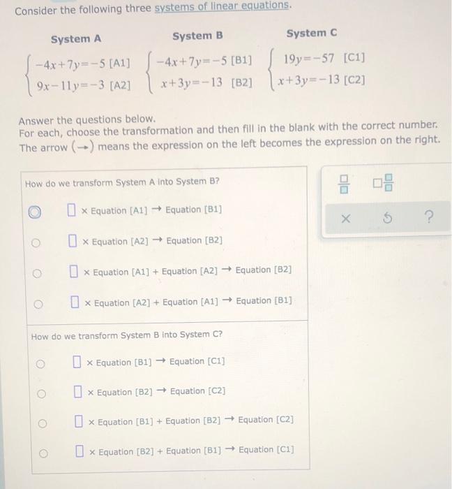 Solved Consider the following three systems of linear | Chegg.com
