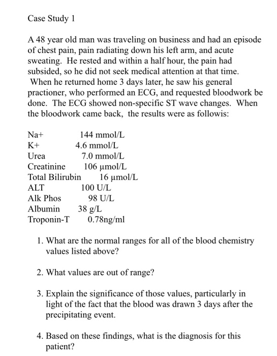 Solved Case Study 1 A 48 year old man was traveling on | Chegg.com