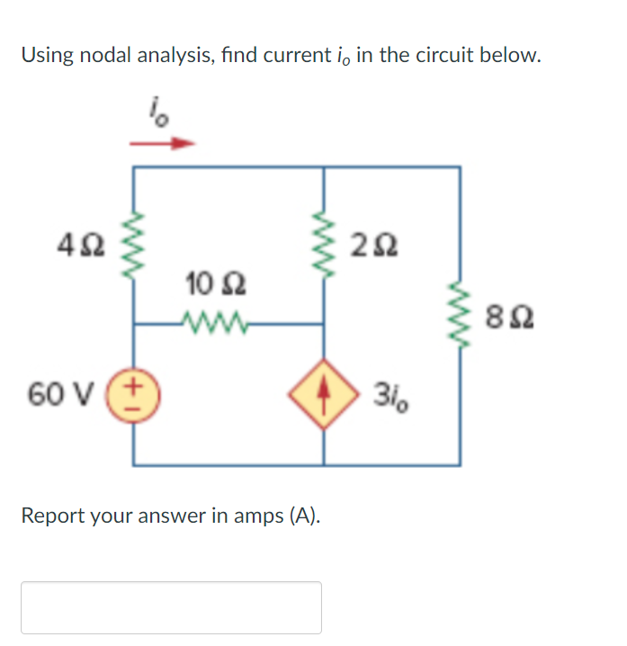 Solved Using Nodal Analysis Find Current I0 ﻿in The Circuit