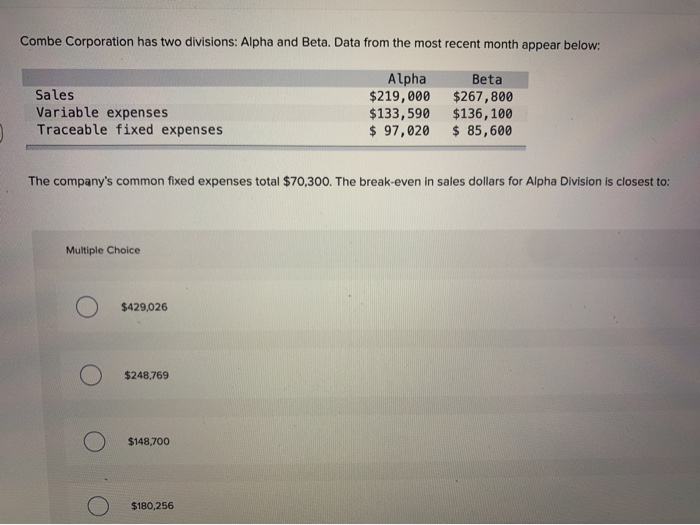 Solved Dukelow Corporation has two divisions the