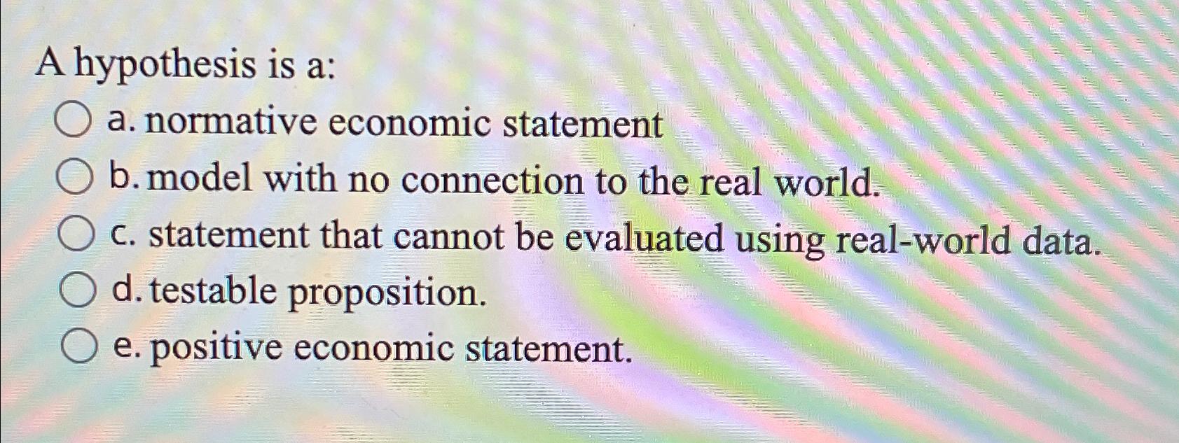 economic hypothesis normative statement