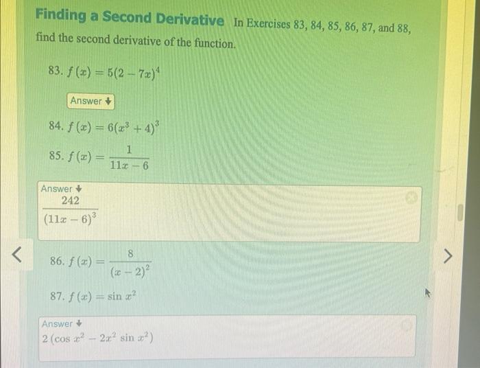 Solved Show mathematical work for #85 and 87 on how to get | Chegg.com