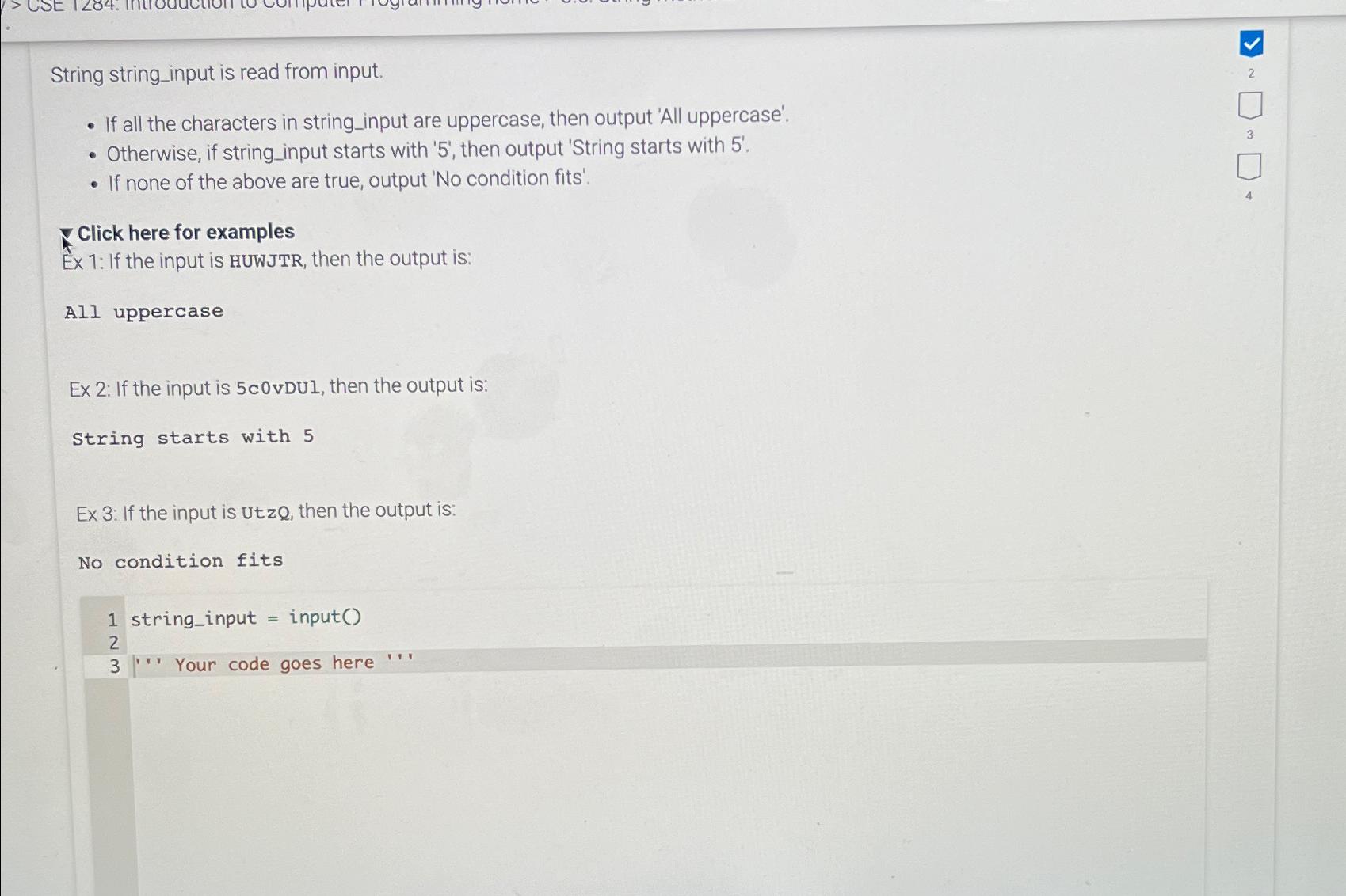 Solved String string_input is read from input.2If all the | Chegg.com