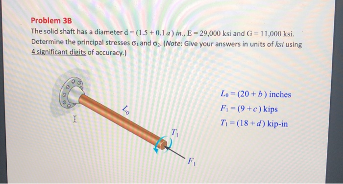 Solved Problem 3B The solid shaft has a diameter d = (1.5 | Chegg.com