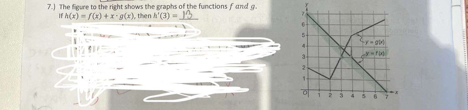 Solved 7.) ﻿The figure to the right shows the graphs of the | Chegg.com