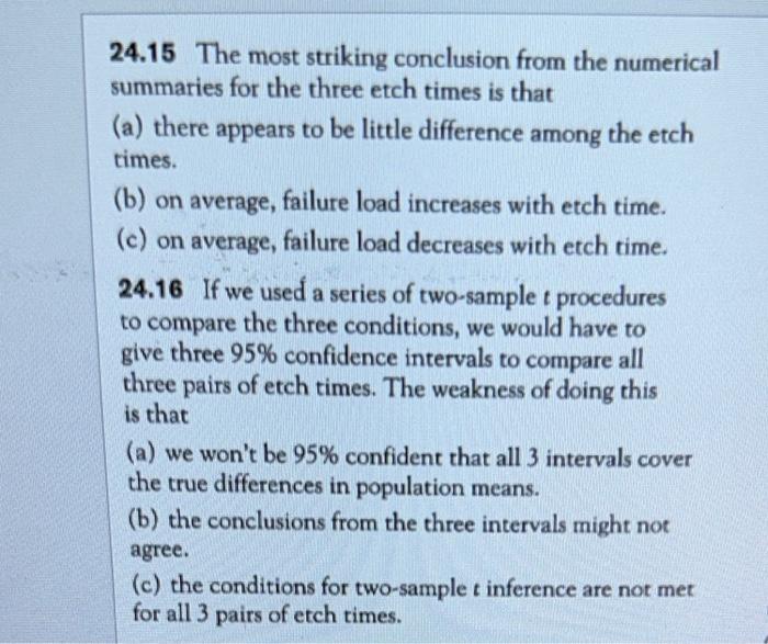 Solved A dental study evaluated the effect of tooth etch