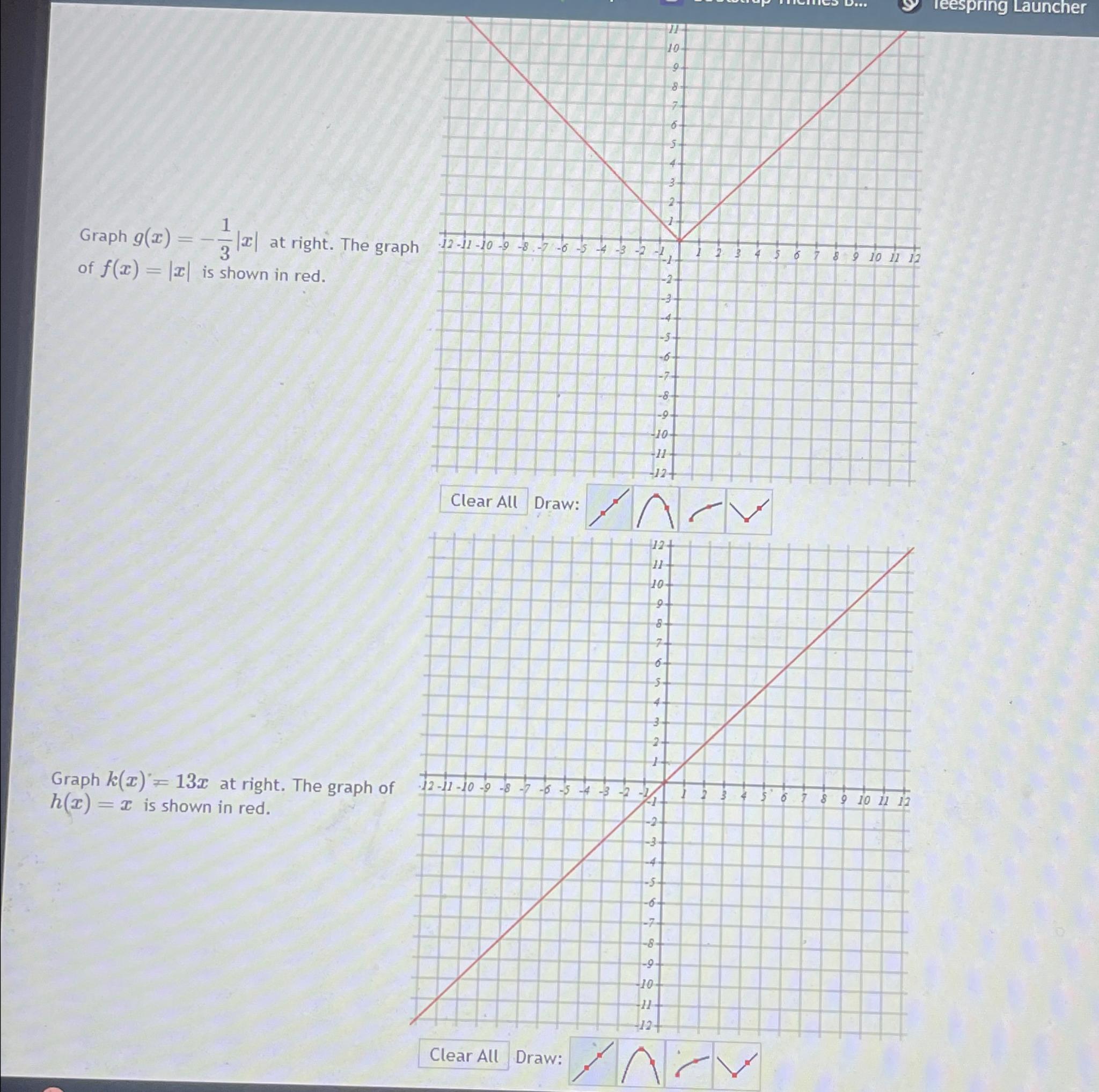 Solved Graph g(x)=-13|x| ﻿at right. The gra of f(x)=|x| ﻿is | Chegg.com