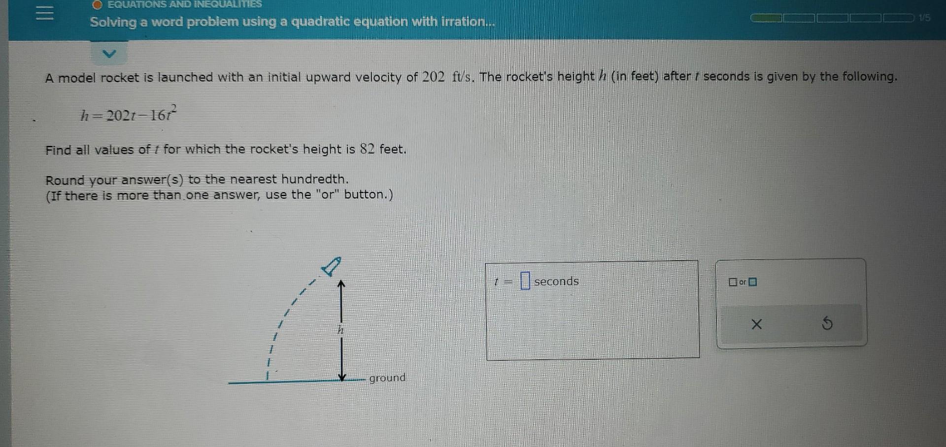 Solved A model rocket is launched with an initial upward