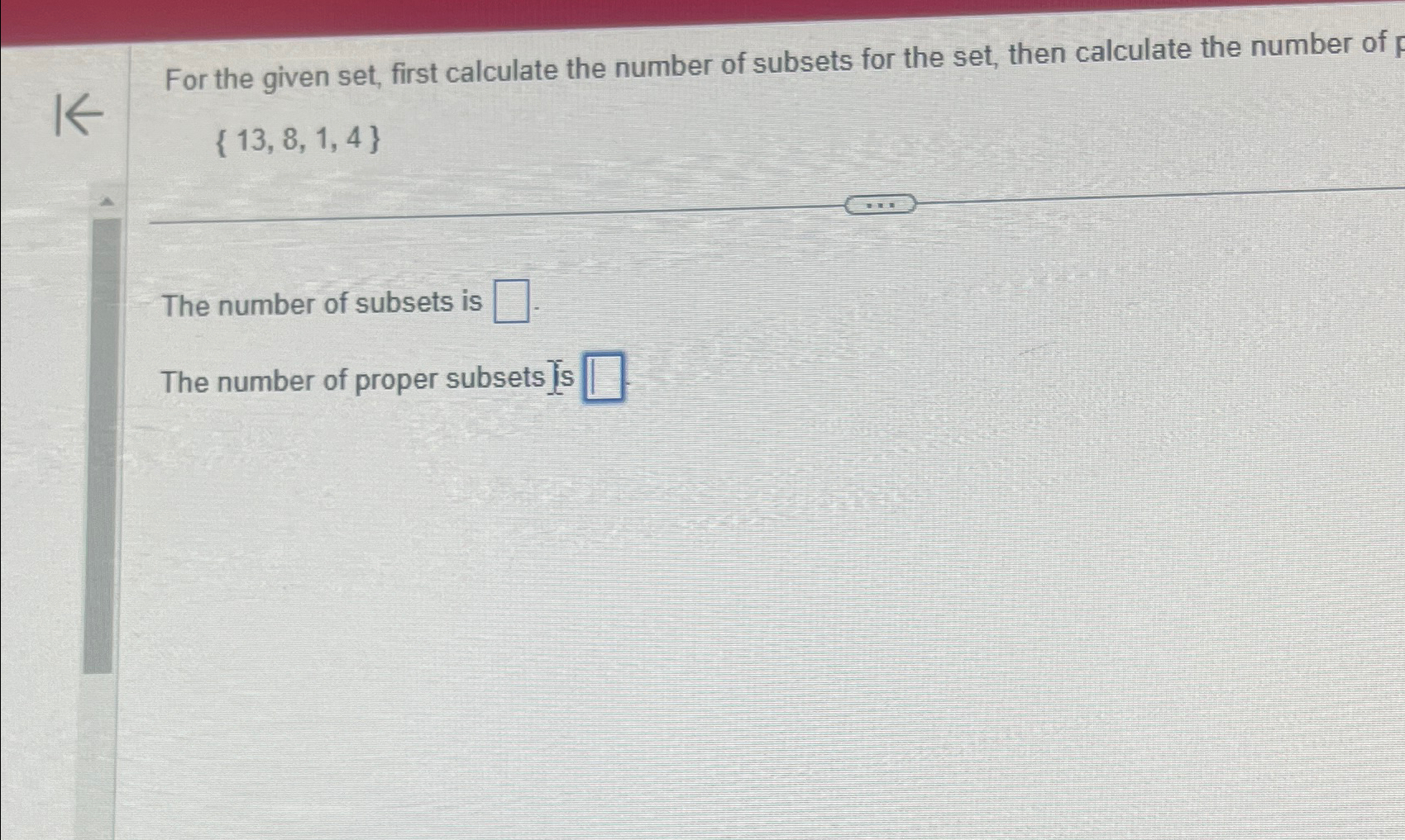 Solved For the given set, first calculate the number of | Chegg.com