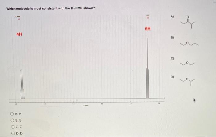 Solved Which molecule is most consistent with the 1H-NMR | Chegg.com