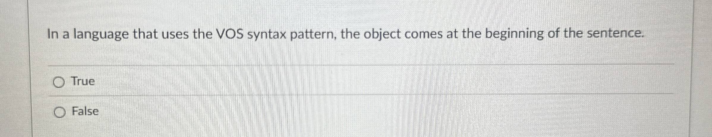 Solved In a language that uses the VOS syntax pattern, the | Chegg.com