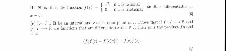 Solved (b) Show That The Function F(x)={x2,0, If X Is | Chegg.com