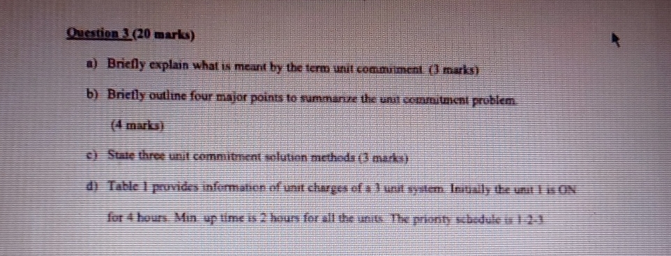 Solved Question 3 ( 20 ﻿marks)a) ﻿Briefly explain what is | Chegg.com