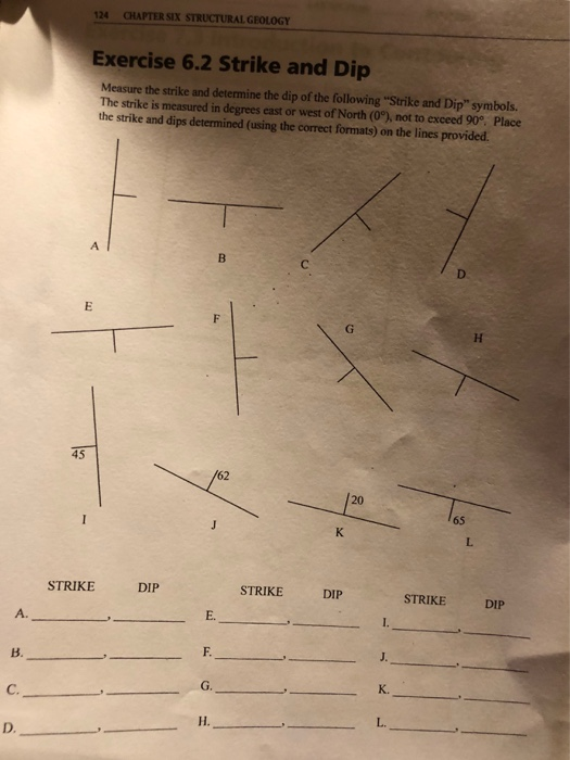 Solved CHAPTER SIX STRUCTURAL GEOLOGY 124 Exercise 6.2 | Chegg.com