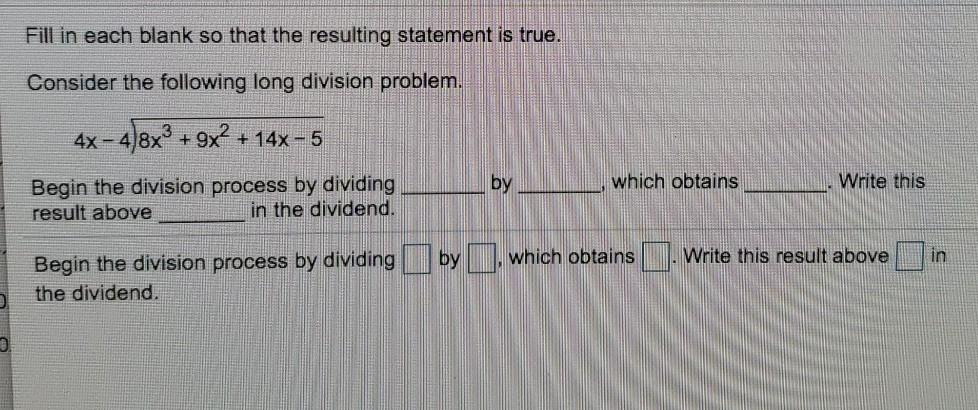 Solved Fill in each blank so that the resulting statement is | Chegg.com