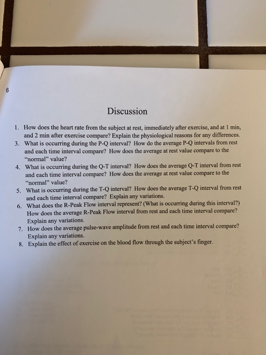 heart rate assignment answers