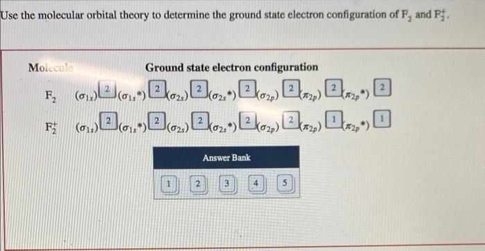Solved Use the molecular orbital theory to determine the | Chegg.com