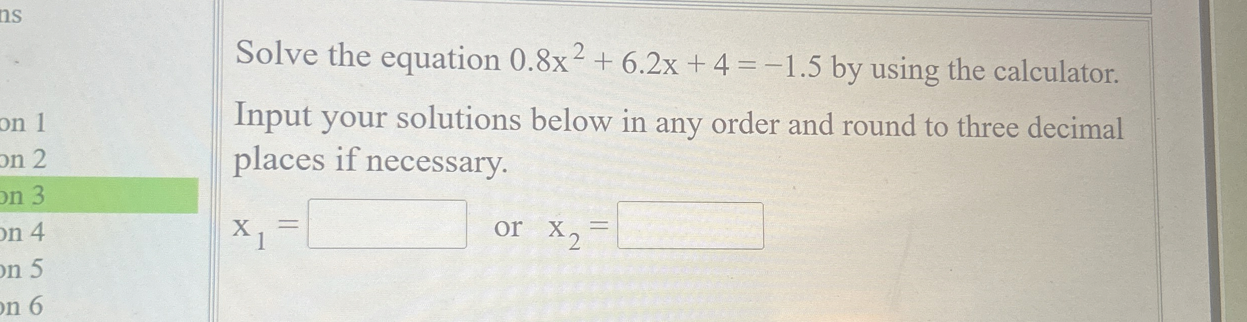 Solved MATH 117, ﻿Unit 3 ﻿ReviewSolve the equation | Chegg.com