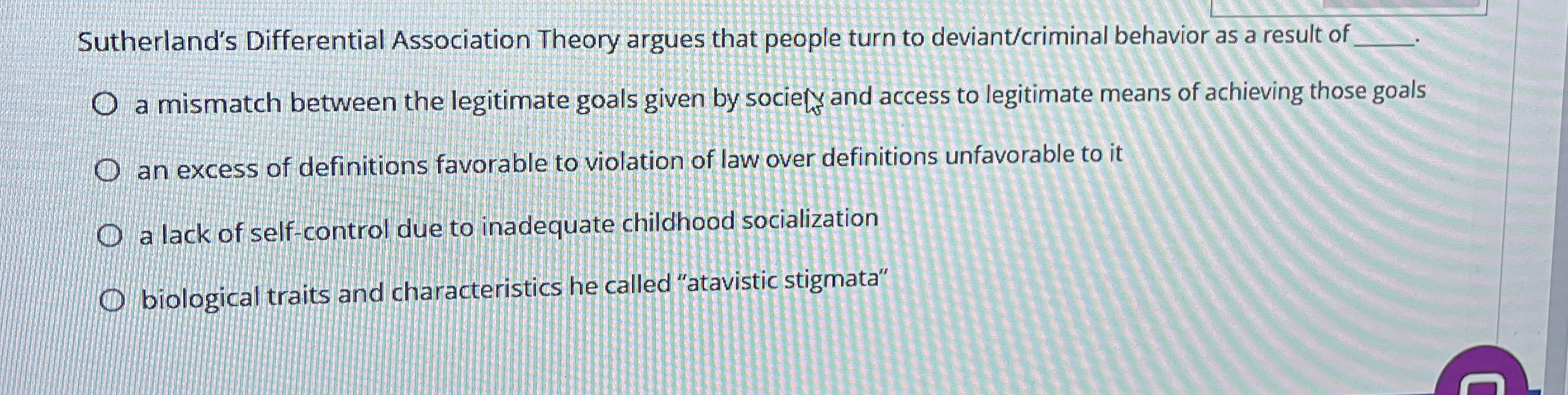Solved Sutherland's Differential Association Theory argues