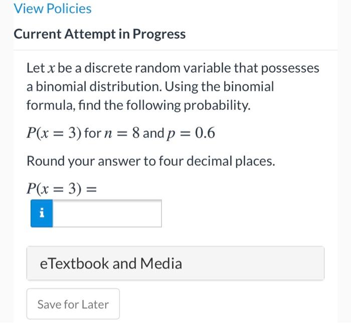 Solved Let be a discrete random variable that possesses a | Chegg.com