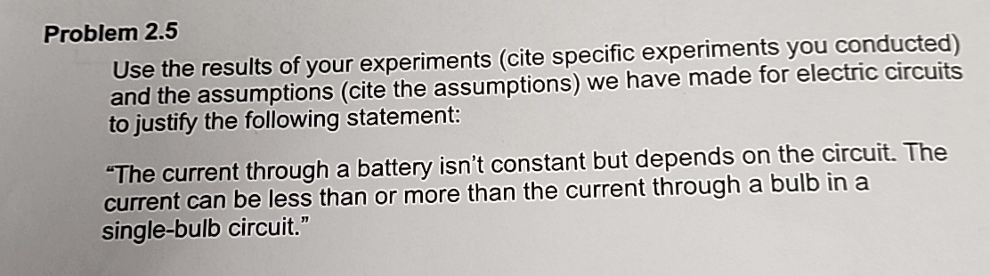 Solved Problem 2.5Use the results of your experiments (cite | Chegg.com