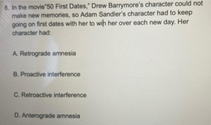 50 first dates amnesia