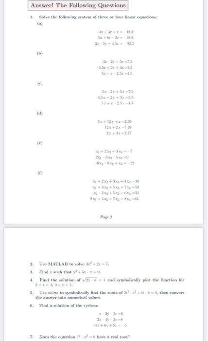 Solved computational physics matlab Answer! The Following | Chegg.com