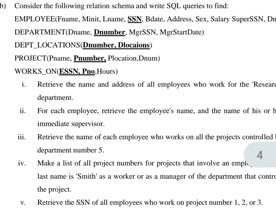 Solved b) ﻿Consider the following relation schema and write | Chegg.com