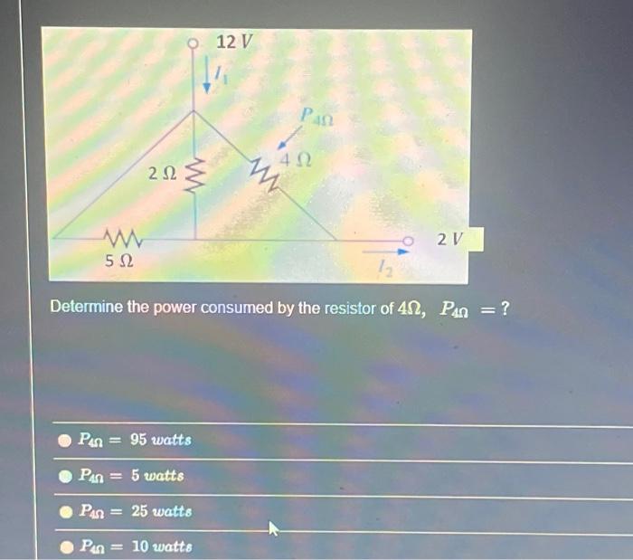 Solved Determine The Power Consumed By The Resistor Of | Chegg.com