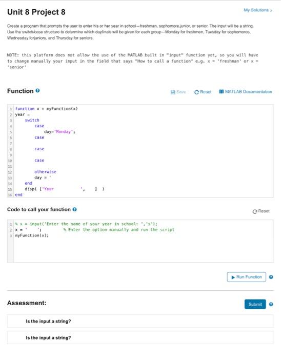 Solved My Solutions Unit 8 Project 8 Create a program that | Chegg.com