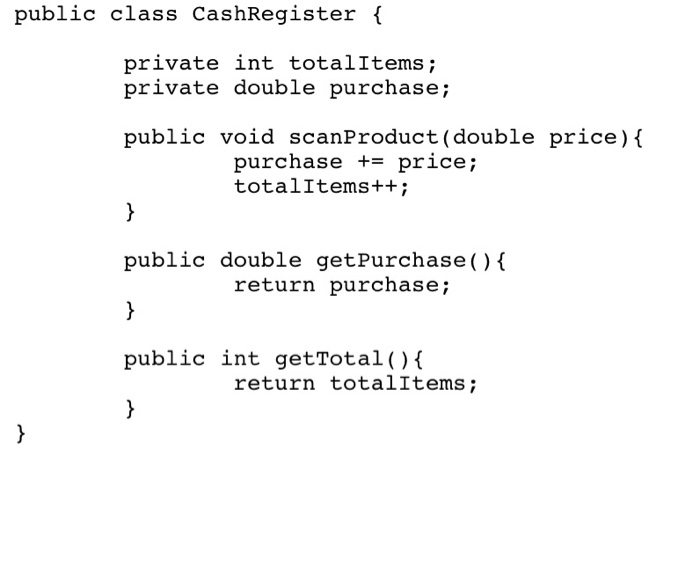 Solved Exercise 2: Extend a class: Cash Register You will | Chegg.com