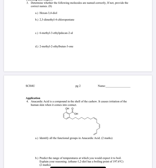Solved 3. Determine whether the following molecules are | Chegg.com