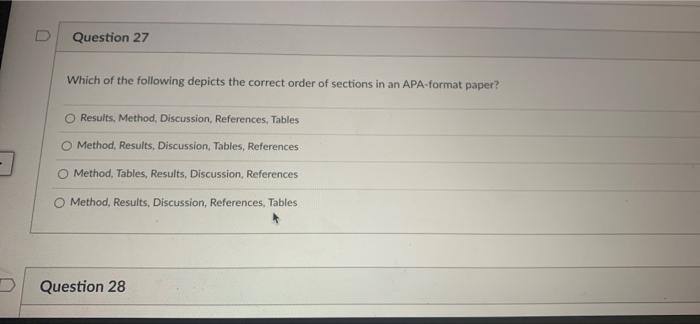 Solved Question 27 Which of the following depicts the | Chegg.com