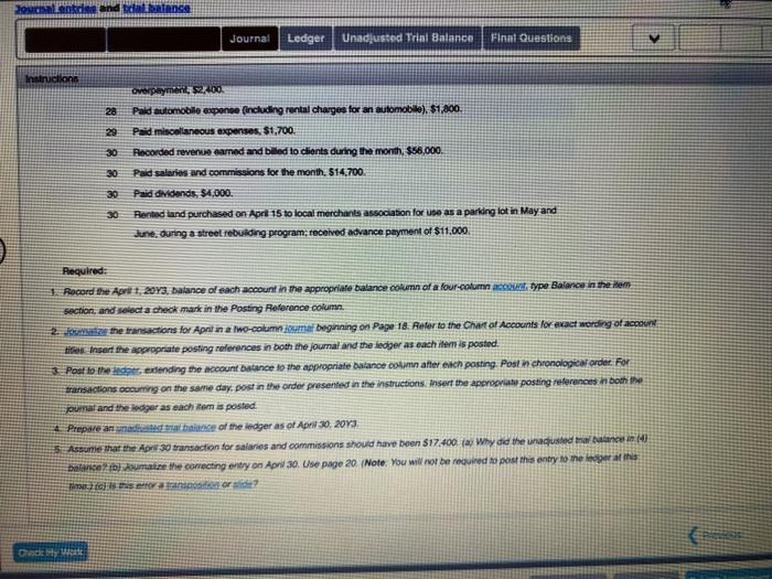 Solved Journal Ledger Unadjusted Trial Balance Final | Chegg.com