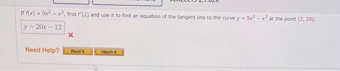 Solved If Fx9x2−x3 Find F′2 And Use It To Find An 1075