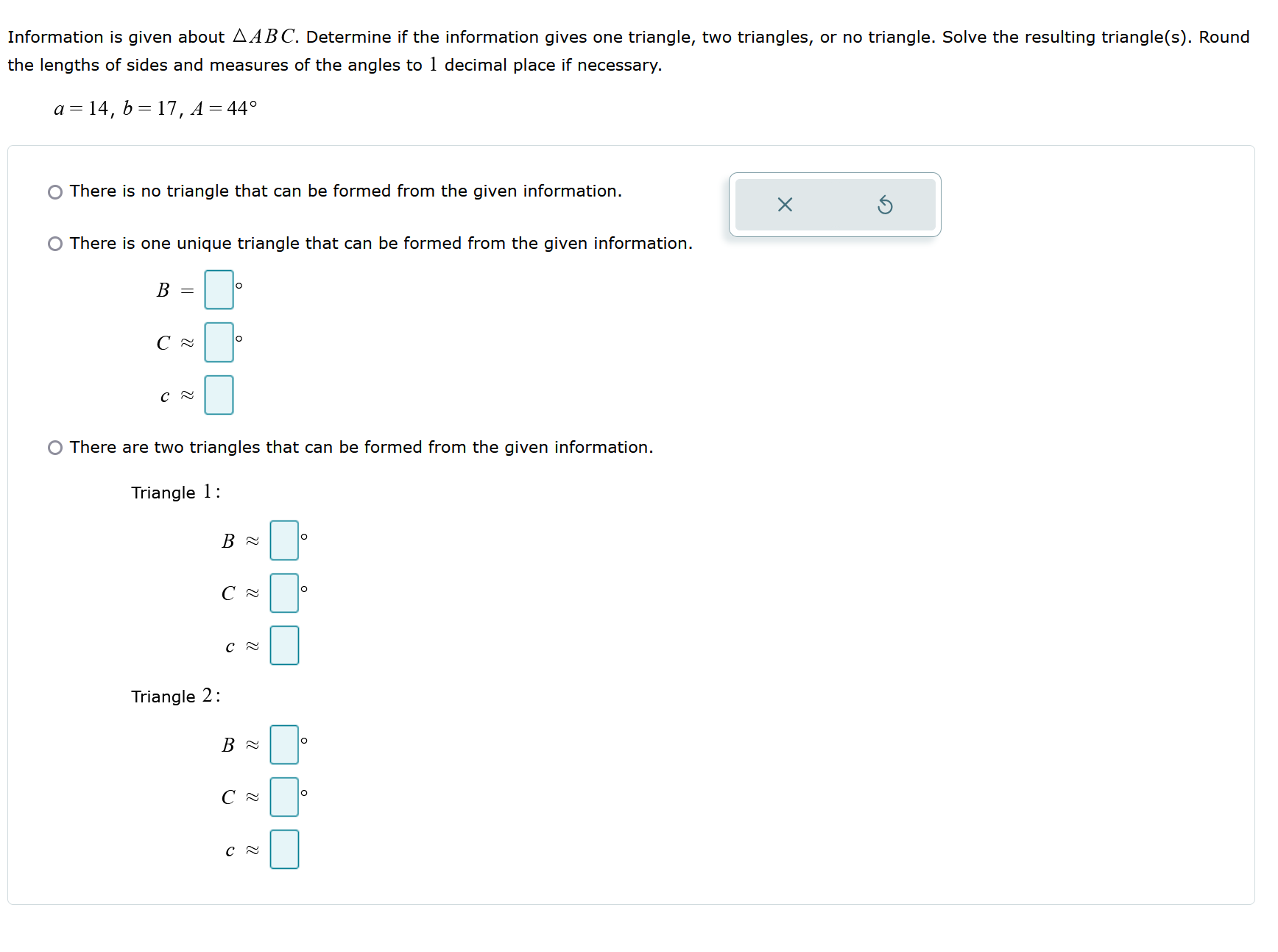 Solved Information is given about ????ABC. ﻿Determine if the | Chegg.com