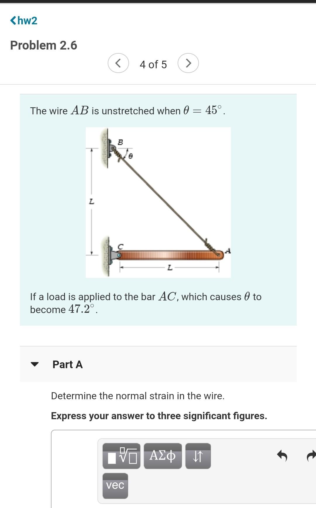 The Wire Ab Is Unstretched When 0 45 L If A Lo Chegg Com