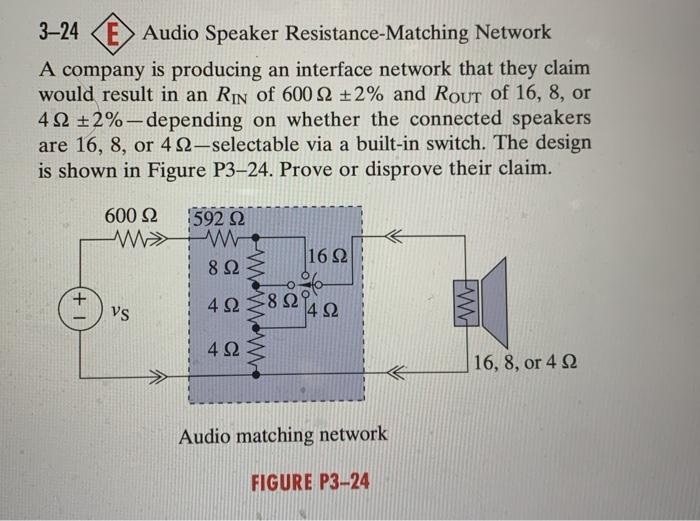 324 Audio Speaker ResistanceMatching Network A
