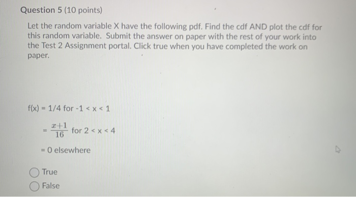 Solved Question 5 (10 points) Let the random variable X have | Chegg.com