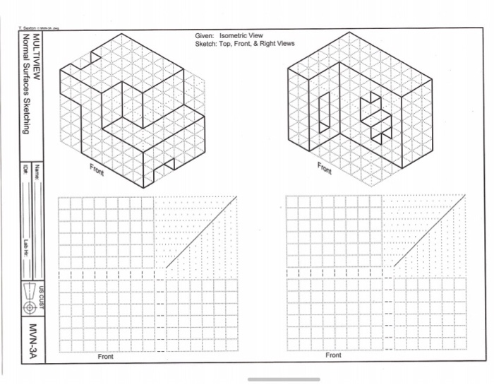 Solved Sex Given Isometric View Sketch Front Right Side 9731