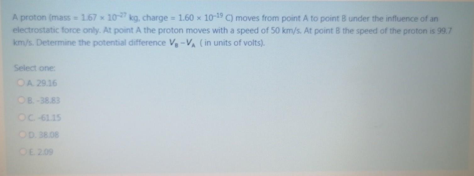 Solved A Proton Mass 167 10 27 Kg Charge 160 X 10 19 6429