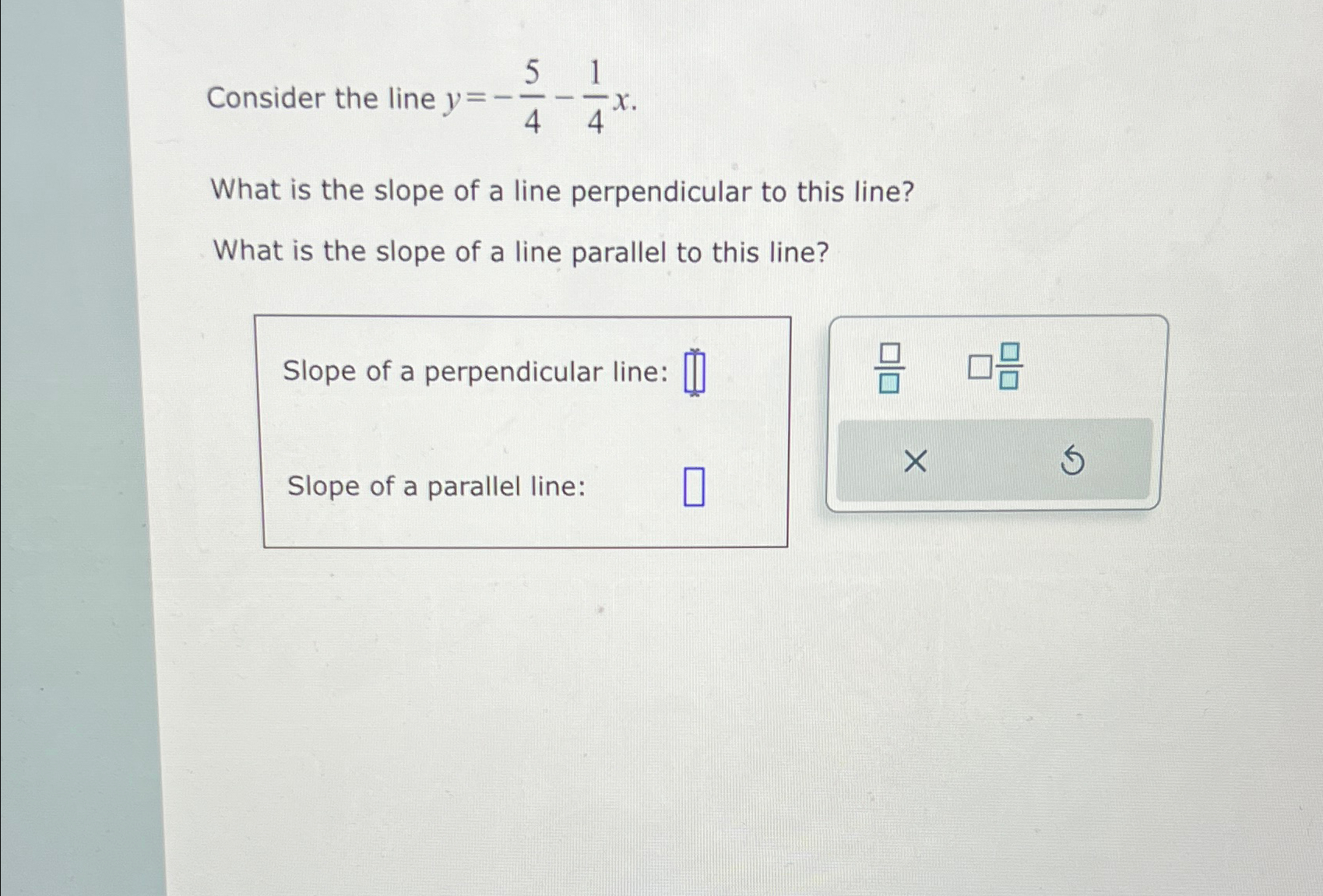 find the slope of the line y x  1 4