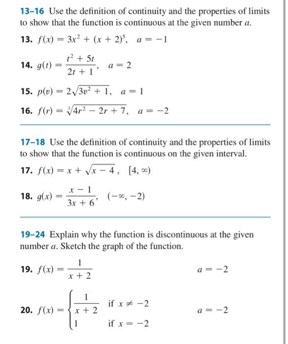 Solved 13-16 Use the definition of continuity and the | Chegg.com