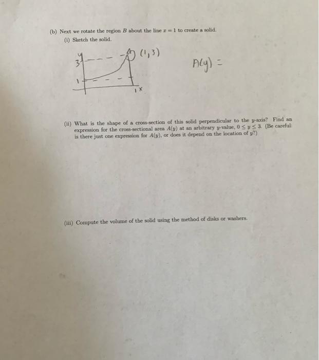Solved 1. Disks/washers and shells The curve y = 2+1