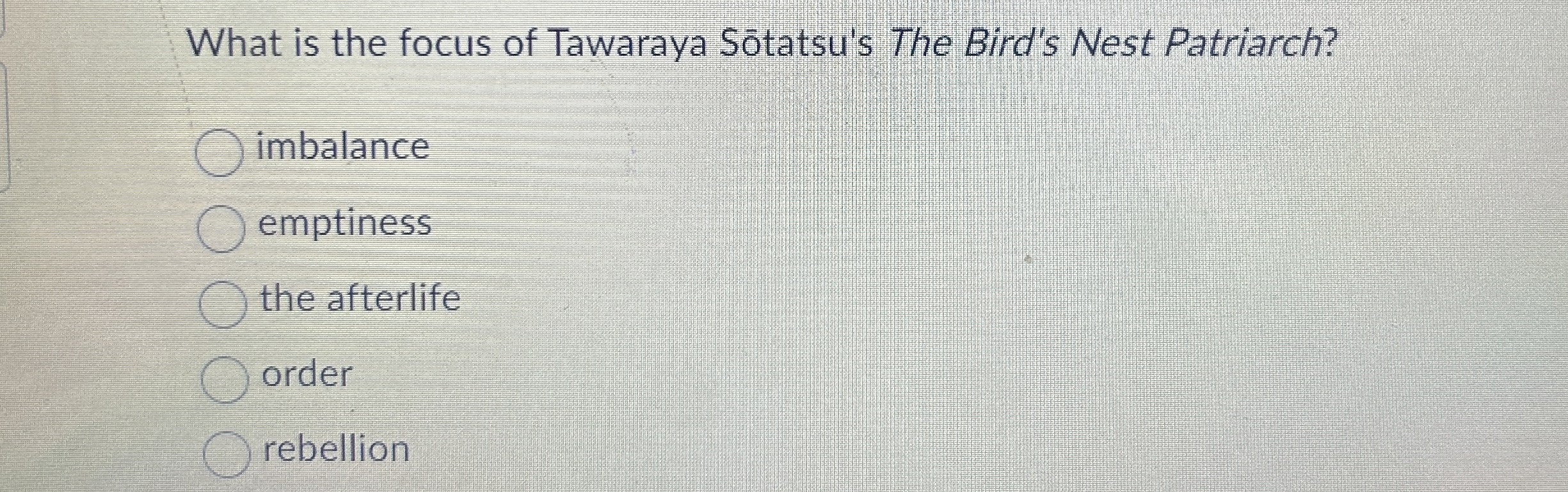 Solved What is the focus of Tawaraya Sōtatsu's The Bird's