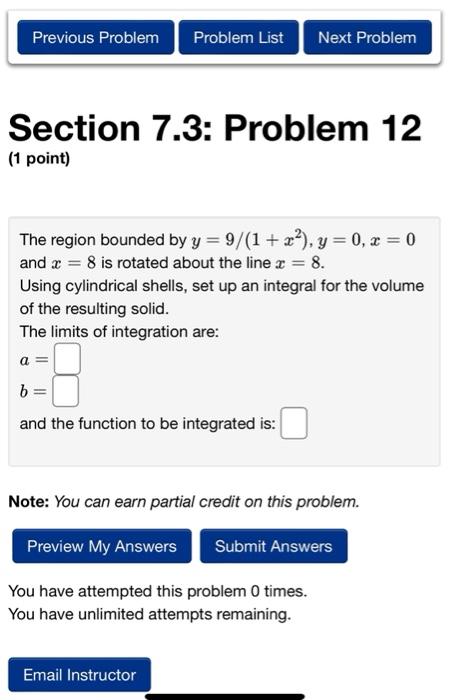 Solved Previous Problem Problem List Next Problem Section | Chegg.com