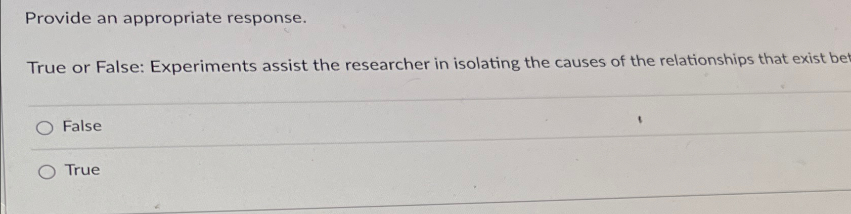 true or false experiments