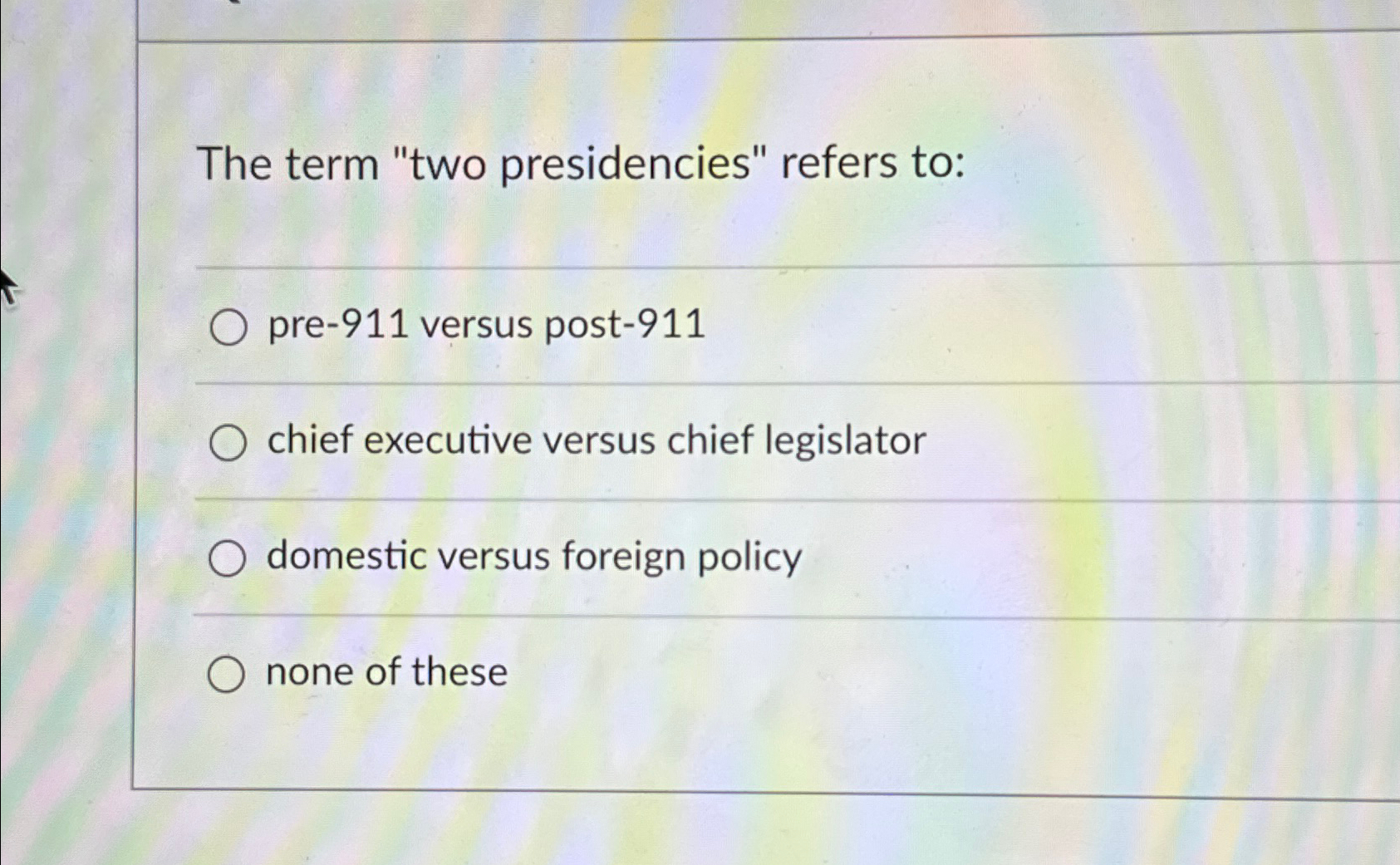 what is the two presidencies thesis chegg