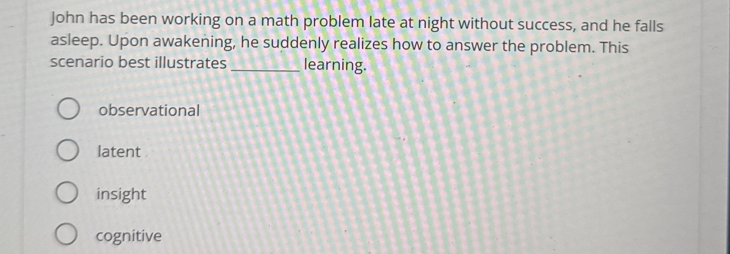 John has been working on a math problem late at night | Chegg.com